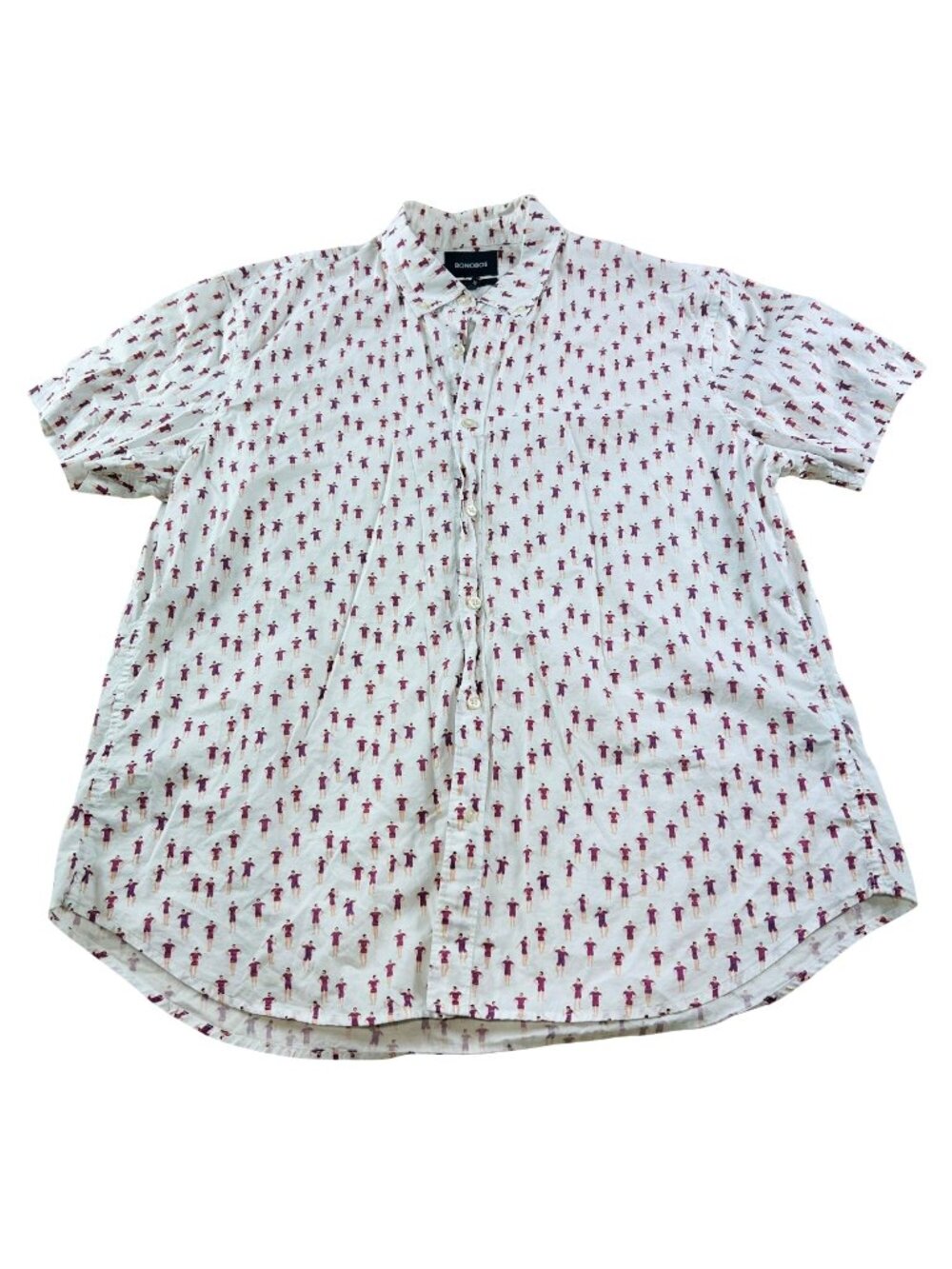 Bonobos Mens Sz XL Slim Fit Novelty Print Short-Sleeve Button-Down Shirt